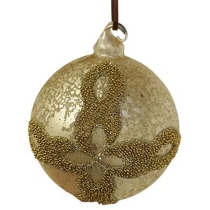 Shishi Julekule glassball med gull glitter dekor 8cm