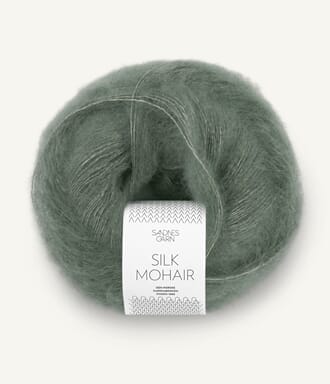 Silk Mohair Støvet Olivengrøn