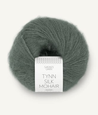 Tynn Silk Mohair Støvet Olivengrønn