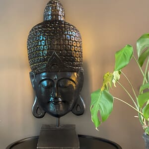 Bordlampe Busso Buddha svart/mørkebrun 75cm